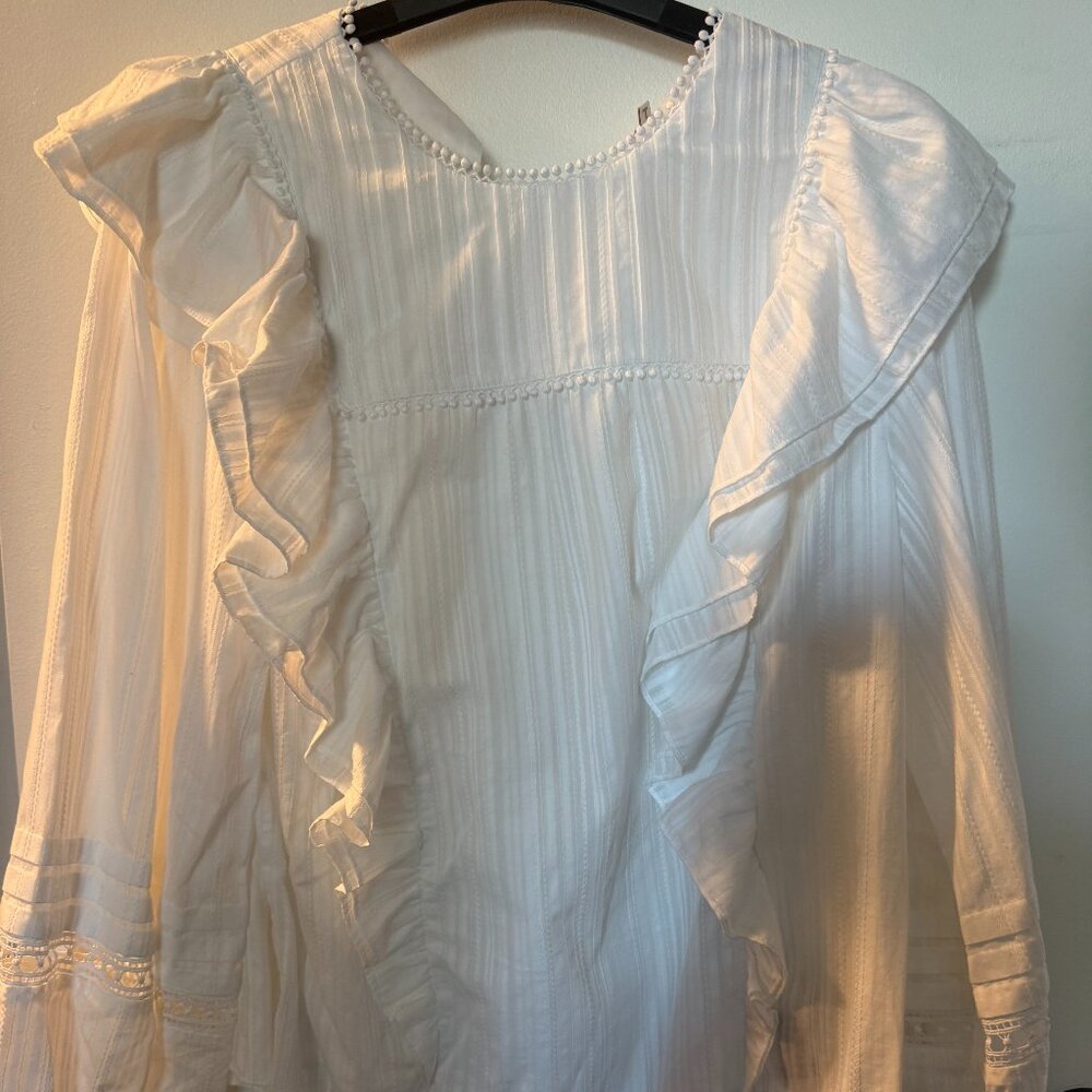 Ted Baker double frill white ruffled blouse